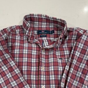 Vineyard Vines boys Red Plaid Shirt